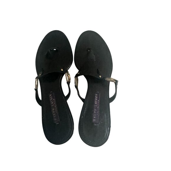 RALPH LAUREN Purple Label Black Kitten Heels Size 8.5 - Picture 8 of 10